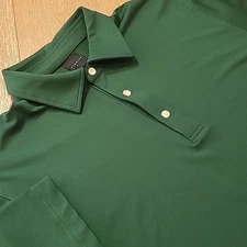 Dunning Golf Polo Shirt Men's sz L Green Short Sleeve 1/4 Button Polo Shirt