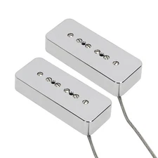Chrome P90 Soap Bar Alnico  5 Pickups LP Guitar Neck+ Bridge Pickups Set