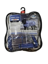 Weatherbeeta Parka 1200D Deluxe Dog Coat, Medium Warmth, Navy/Grey, Size 12" NEW