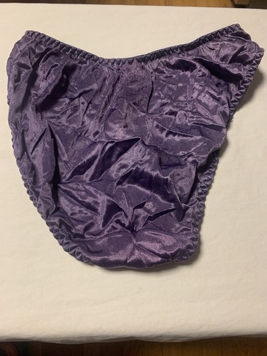 Vintage 1980’s Jaclyn Smith Panties-Purple With Dark Blue Lace-Hi Cut-Silky-Sz 6 - Picture 3 of 4