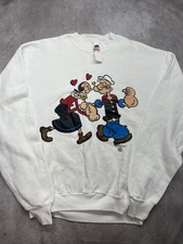 NWT Vtg 1994 Popeye & Olive Oyl Sweatshirt XL Deadstock USA Made Fruit of Loom