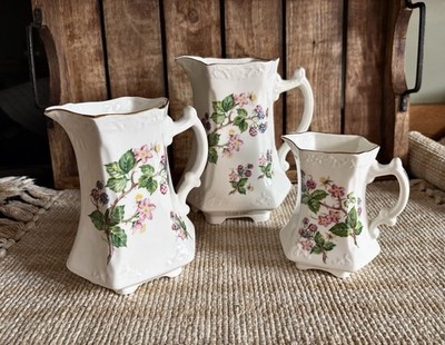 St George Fine Bone China Jug Trio - Vintage Made In England Floral Berry Design