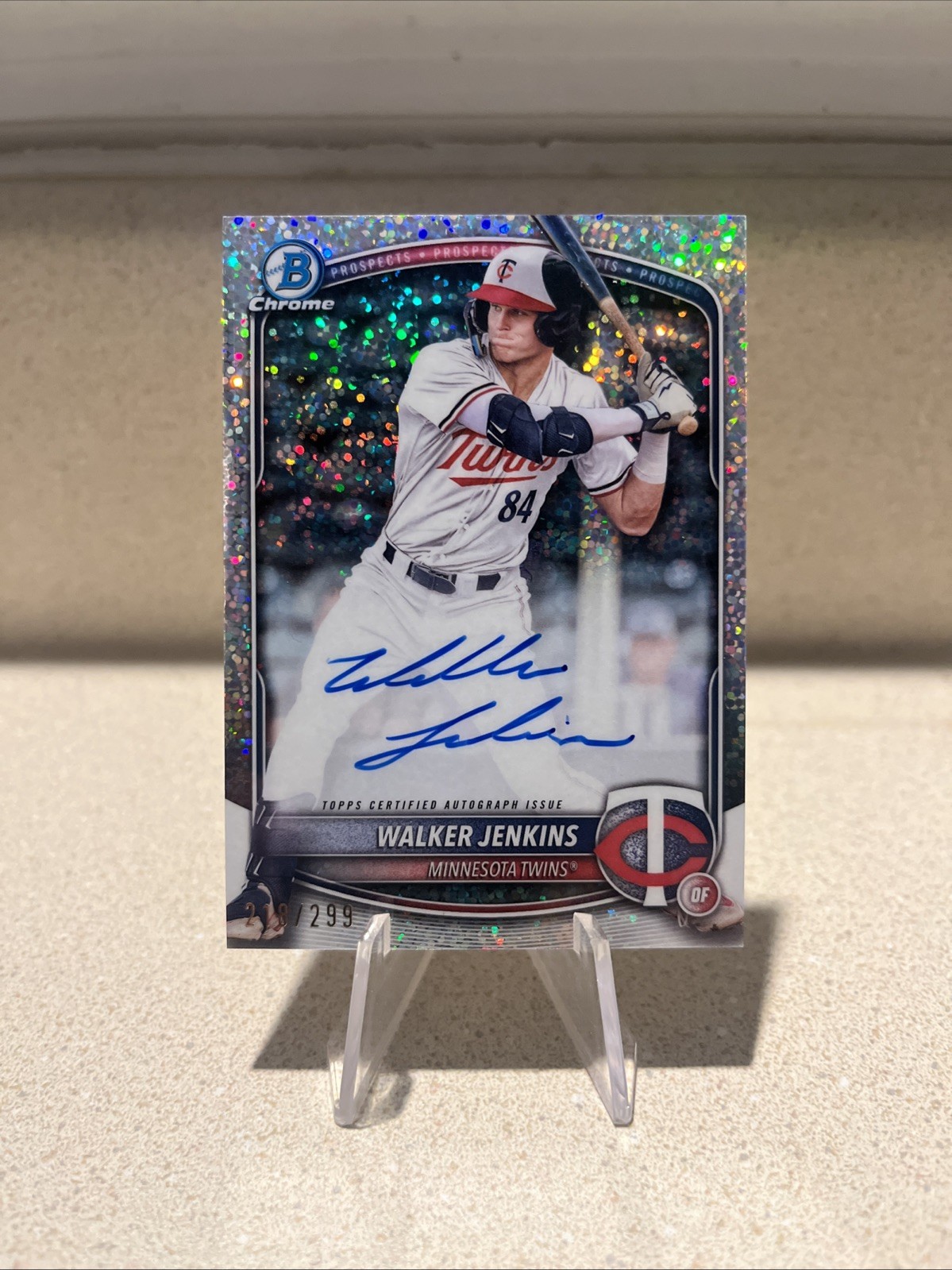 2025 Bowman Chrome Prospect Autographs Walker Jenkins Speckle Auto /299 #CPA-WJ