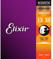 Elixir Strings Phosphor Bronze Acoustic Strings w NANOWEB, 16102 .013-.056