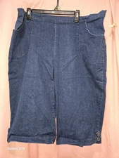 Just My Size Dark Blue Denim Shorts - Back Elastic Waist - Size 4X   VGC