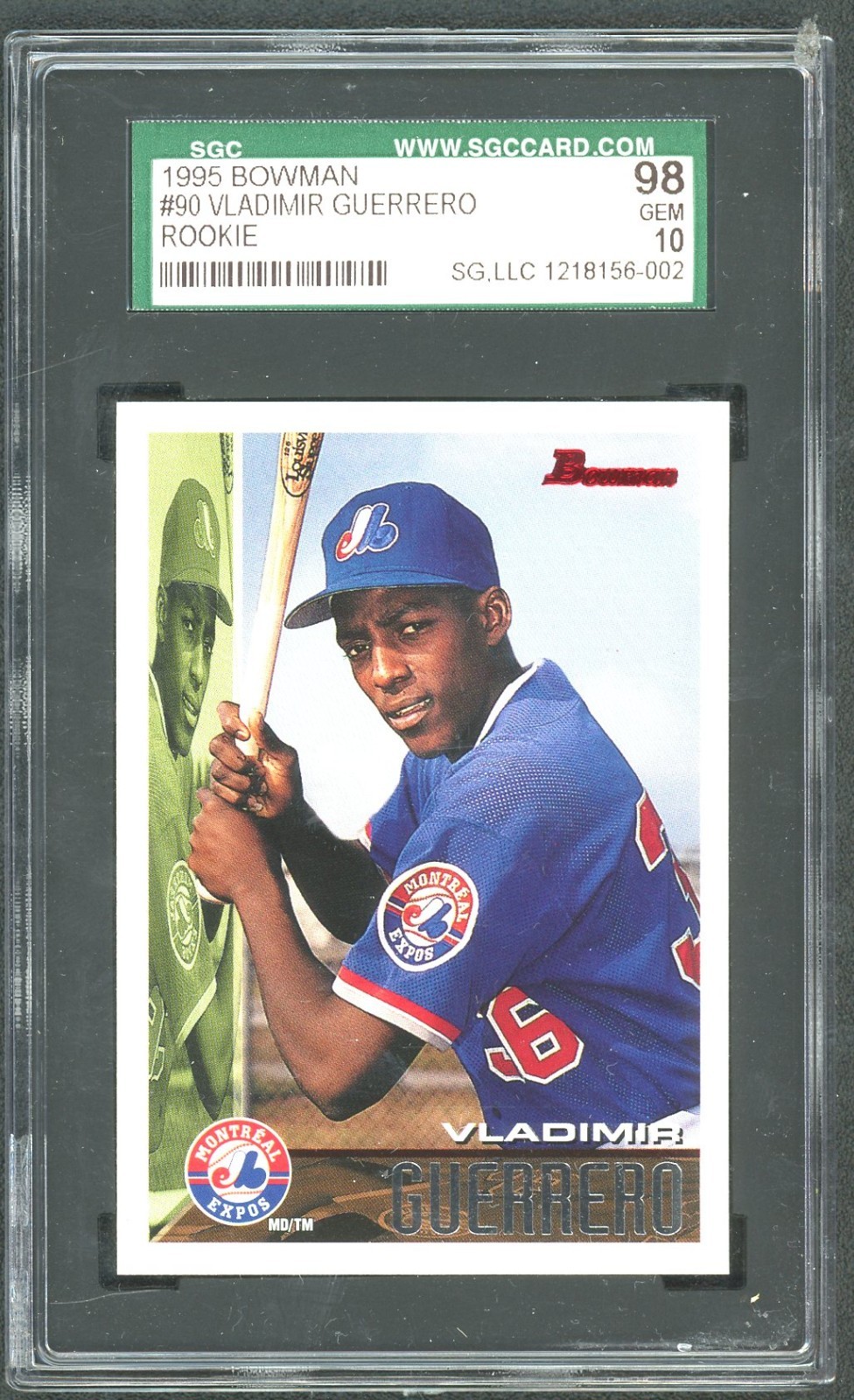 1995 Bowman Baseball Vladimir Guerrero Rookie SGC 10