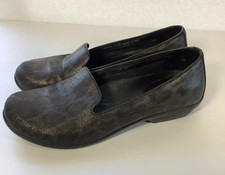 Dansko Shoes Womens 38 Olivia Loafers Metallic Leopard Comfort Black Brown