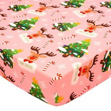 UOMNY Christmas Fitted Crib Sheet for Standard  Toddler Mattresses