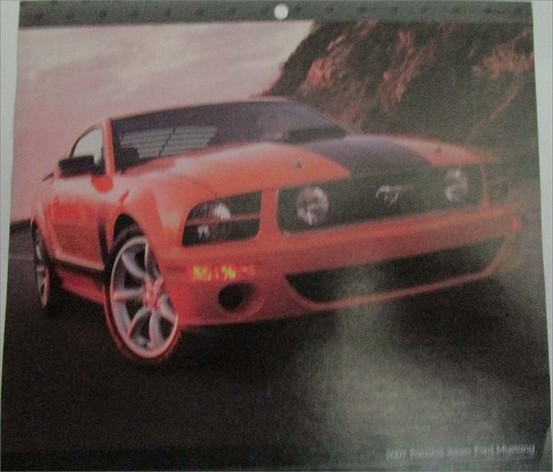 2007 Ford Parnelli Jones Mustang ht car calendar print (orange)