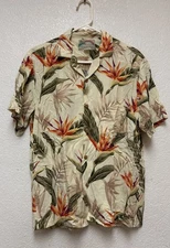 Vintage Paradise Found Hawaiian Aloha Shirt Birds Of Paradise USA Sz M