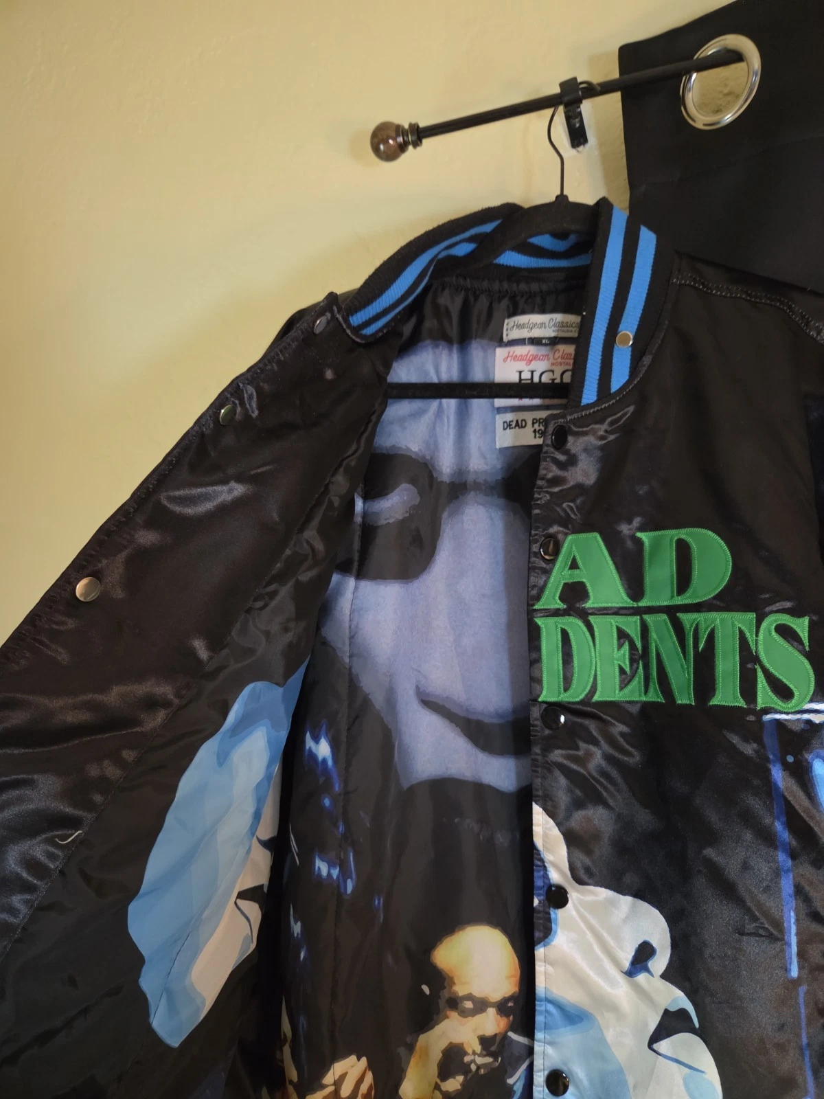 Mens Headgear Classics Dead Presidents 1995 Button Bomber Satin Jacket Size XL - product detail image 16