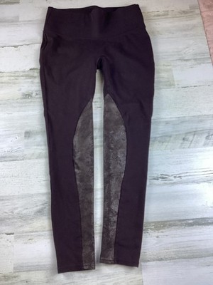 Spanx Women Ready to Wow Brown Riding Leggings Sz M Stretch Slimming Knee Patch