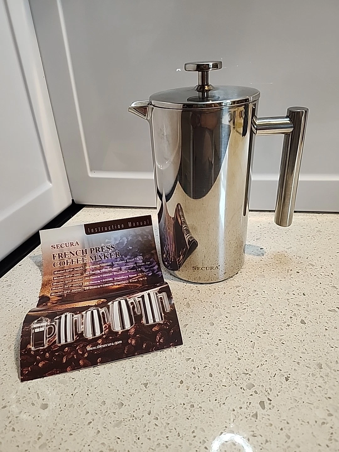 Secura Stainless Steel French Press 34 oz