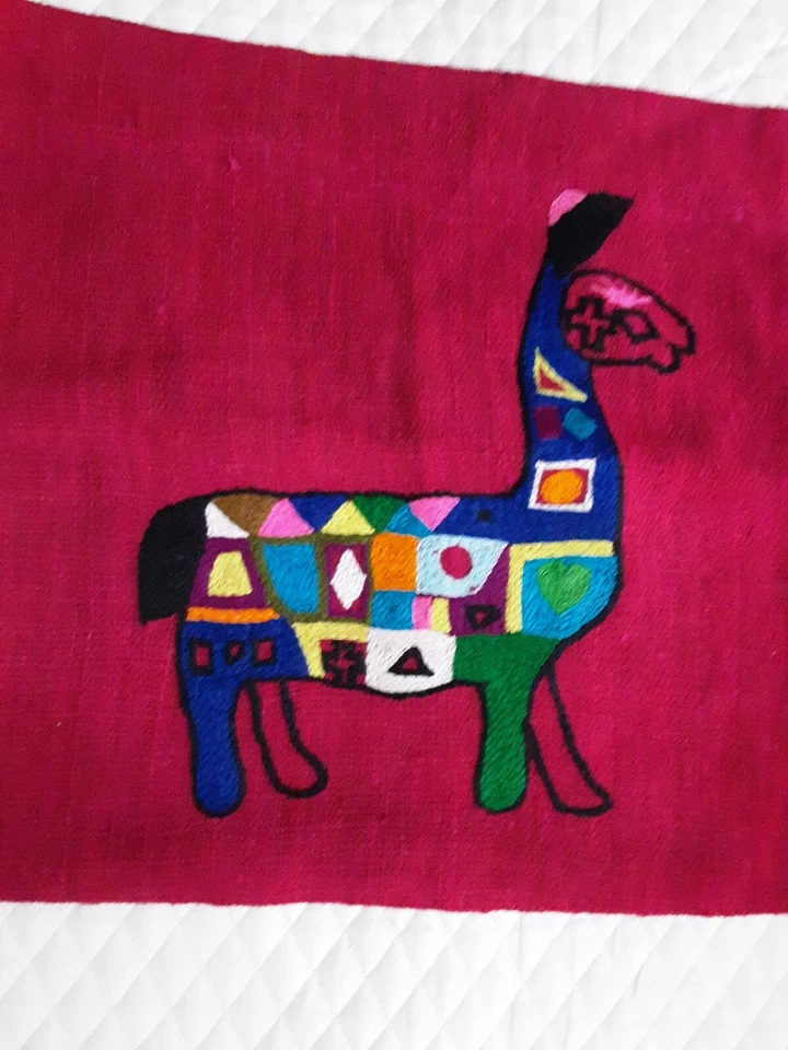 Embroidered Llama Throw Pillow Cover Fuchsia Pink 16 X 15  - Image 2 of 4