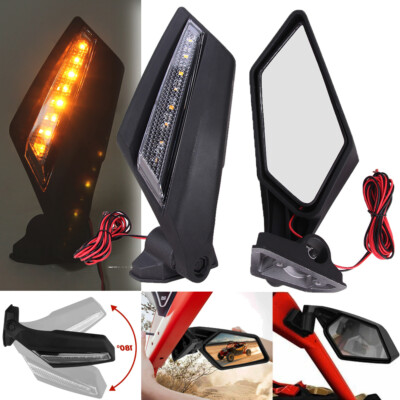 Rear Side Mirrors w/ LED Light For 2017-24 Can-Am Maverick X3 RS DS Max Turbo R