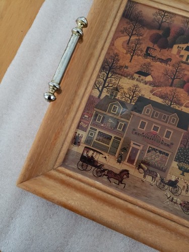 Vintage Charles Wysocki Serving Tray Or Wall Hanging American Folk Art Scene HTF - Picture 7 of 7