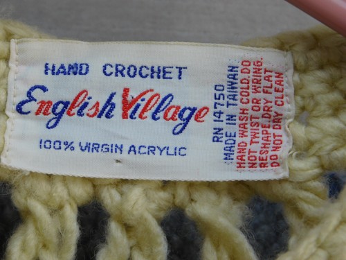 English Village Womens XXL Ivory Boho Poncho Cape Fringe Virgin Acrylic VTG - Picture 3 of 12