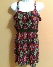 Forever 21 Multicolored Printed Sleeveless Summer Dress Size Medium Junior Fit