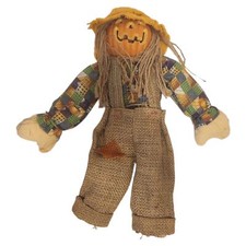 Scarecrow 15" Halloween Fall Decor with Jack o Lantern Head