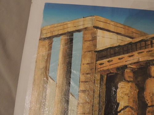 Oil Painting with spatula Caryatids Erechtheion Acropolis Greece Tair - Picture 7 of 10