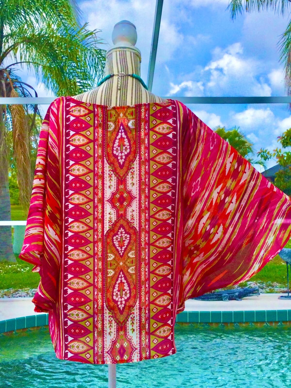 RUBY Rd Pink,Wine,Coral DRAMATIC Batik/Paisley Do… - image 7