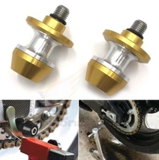 2x10mm Gold CNC Motorcycle Swingarm Spools Slider For Kawasaki ZX-9R 98-04