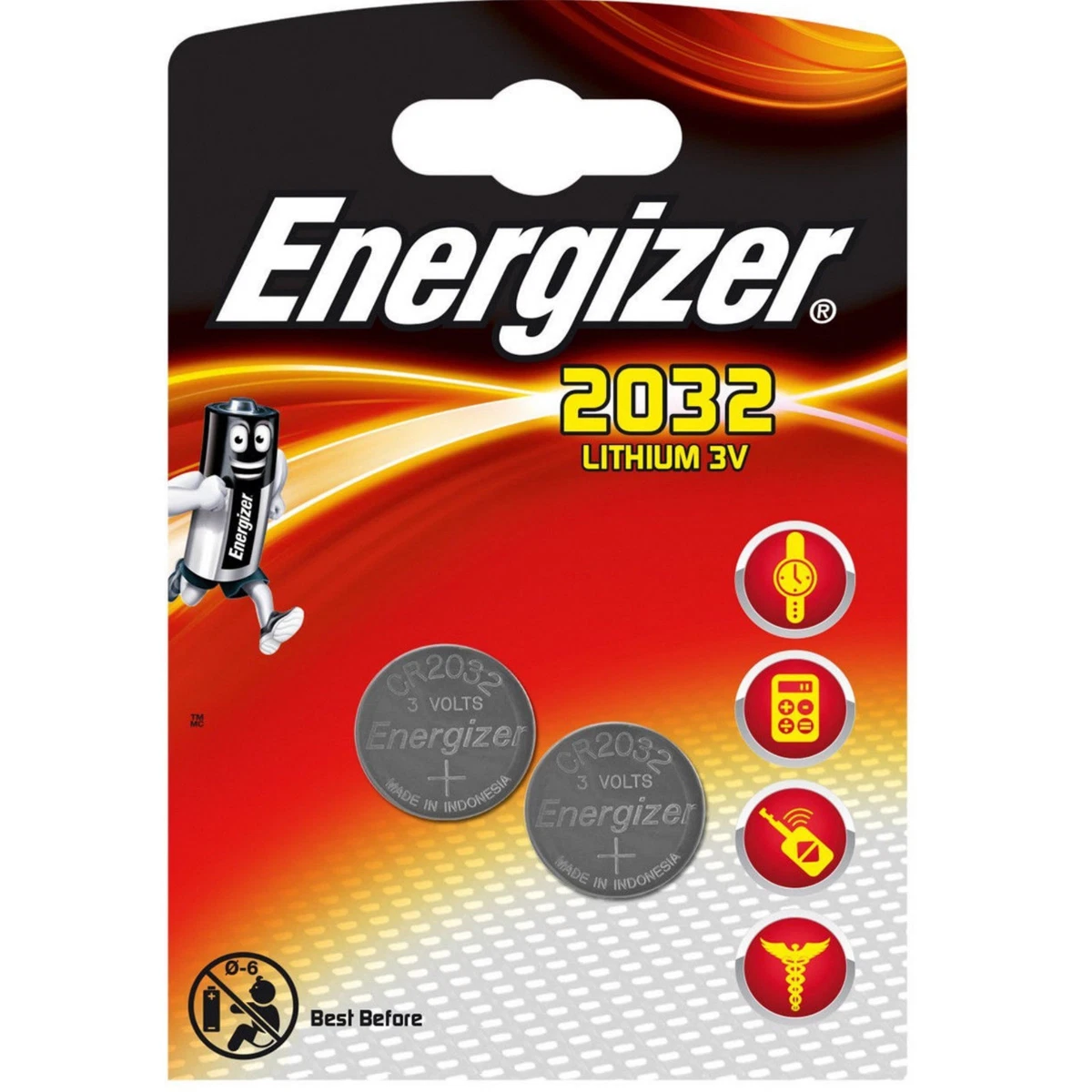 2 x Genuine ENERGIZER 2032 DL2032 CR2032 Coin Cell Battery 3v