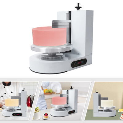 Automatic Birthday Cake Cream Spreading Decorating Machine White for 4-12'' Cakes