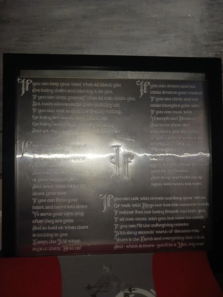 If Poem aluminio grabado intermitente, arte de pared. Hombre Inspirador, todas las edades Foto 4 de 4