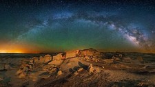 Landscape nature stars sky rocks Custom Gaming Mat Desk