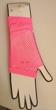 Hot Pink Fishnet Fingerless Gloves - New, Adult size