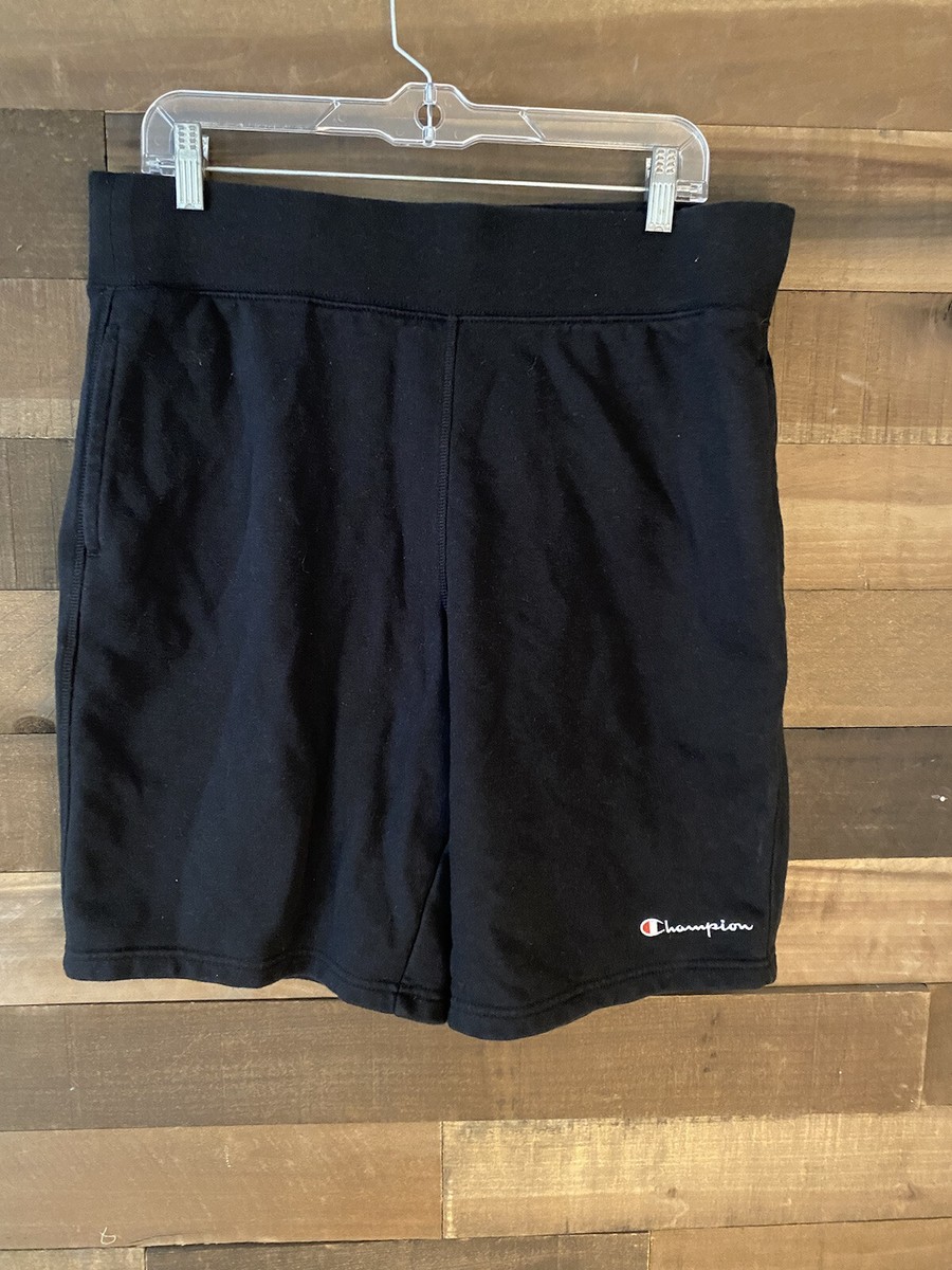 Black Champion Sweatshorts Champion Shorts Black Spellout Script - Main Image