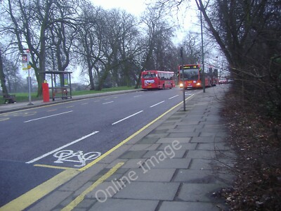 Photo 6x4 Harrow Road, Sudbury Wembley Two buses pass alongside Barham Pa c2010