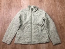 G.h. Bass & Co Womens Quilted Jacket Medium Full Zip Light Green Zip Pockets