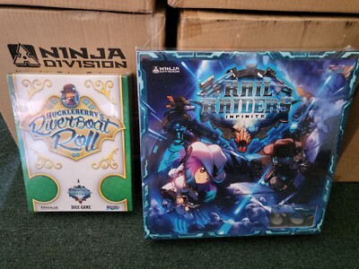 2 NEW SEALED Games for $15 -HUCKLEBERRYS RIVERBOAT ROLL & RAIL RAIDERS INFINITE
