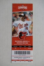 BALTIMORE ORIOLES VS BOSTON RED SOX 9/15/2015 FULL TICKET ~ WEI-YIN CHEN