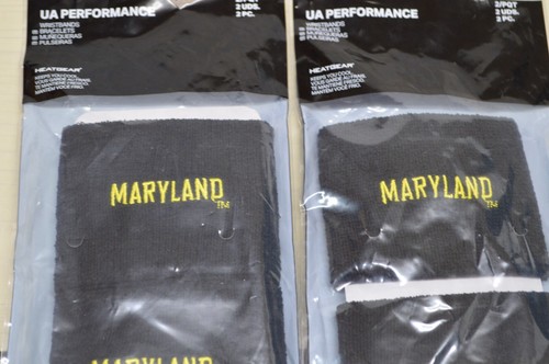 NEW Maryland Terps UNDER ARMOUR Wristbands Lot of 2 Packs (4 sweatbands) - Picture 4 of 6