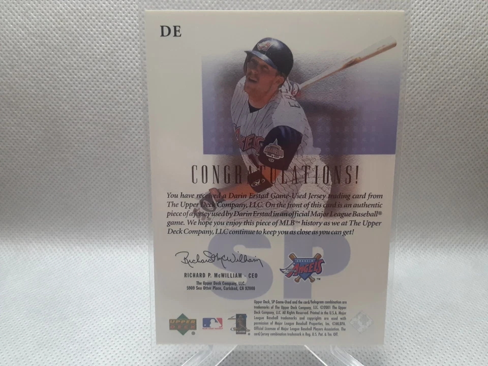 ⚾️2001 SP Game Used Edition Authentic Fabric Darin Erstad #DE - Image 2 of 2