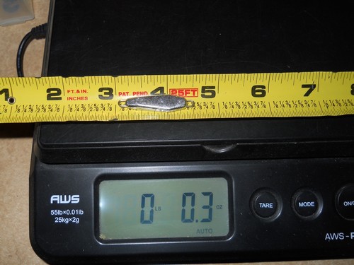 15-1/4 OZ FISHING JIGGING CASTING LEAD Finesse WEIGHT SLAB SPOONS ICE FISHING - Picture 3 of 3