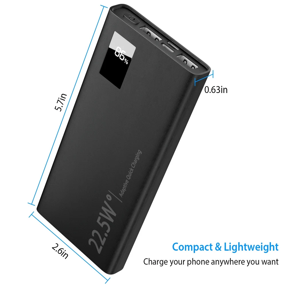 Super Fast 100000mAh Power Bank – Charges in 4-6Hrs Ultra-Portable