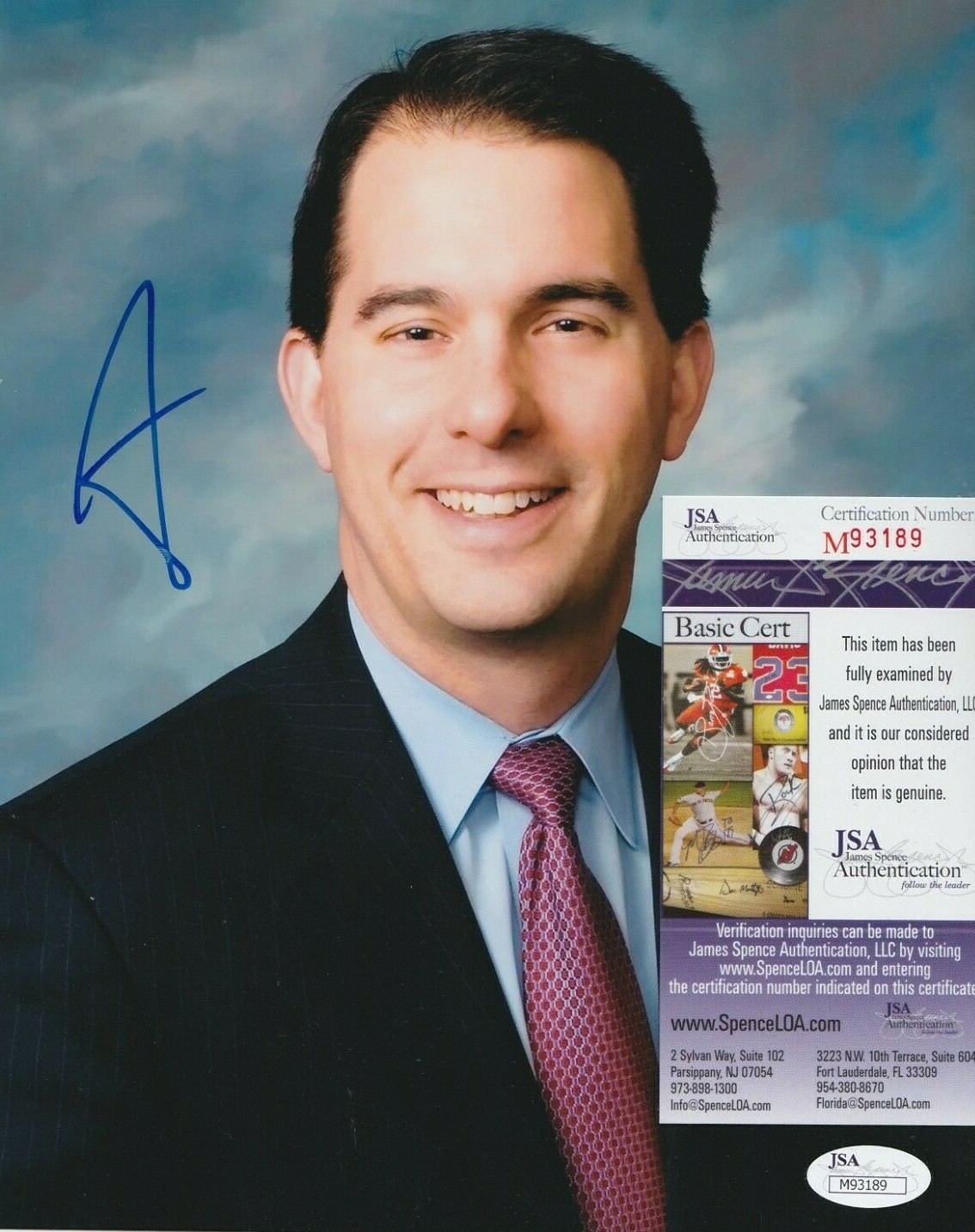 Scott Walker Autographed Signed 8x10 Photo w/ JSA COA #M93189 