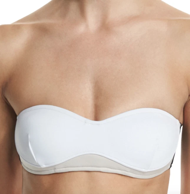 Traje de baño para mujer Stella McCartney bandeau negro/piedra/blanco talla S L1442 Foto 2 de 3