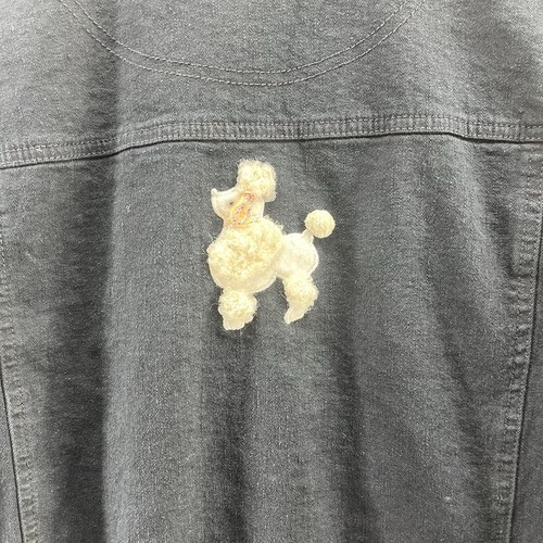 Quacker Factory Jacket Women Medium Black Denim Poodles Dog Embellished Stretch - Picture 8 of 11