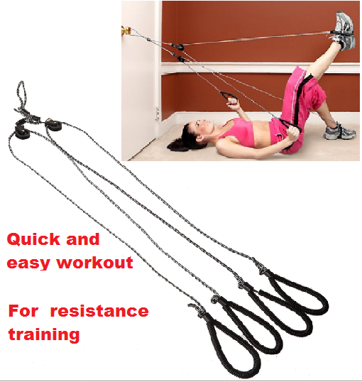 Home Exercise Equipment Door Knob Exerciser Resistance Rope Workout Bands Sports for sale online