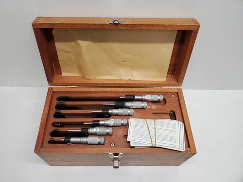 USED! BROWN & SHARPE 6 PIECE 0-150MM 0-6" MICROMETER SET