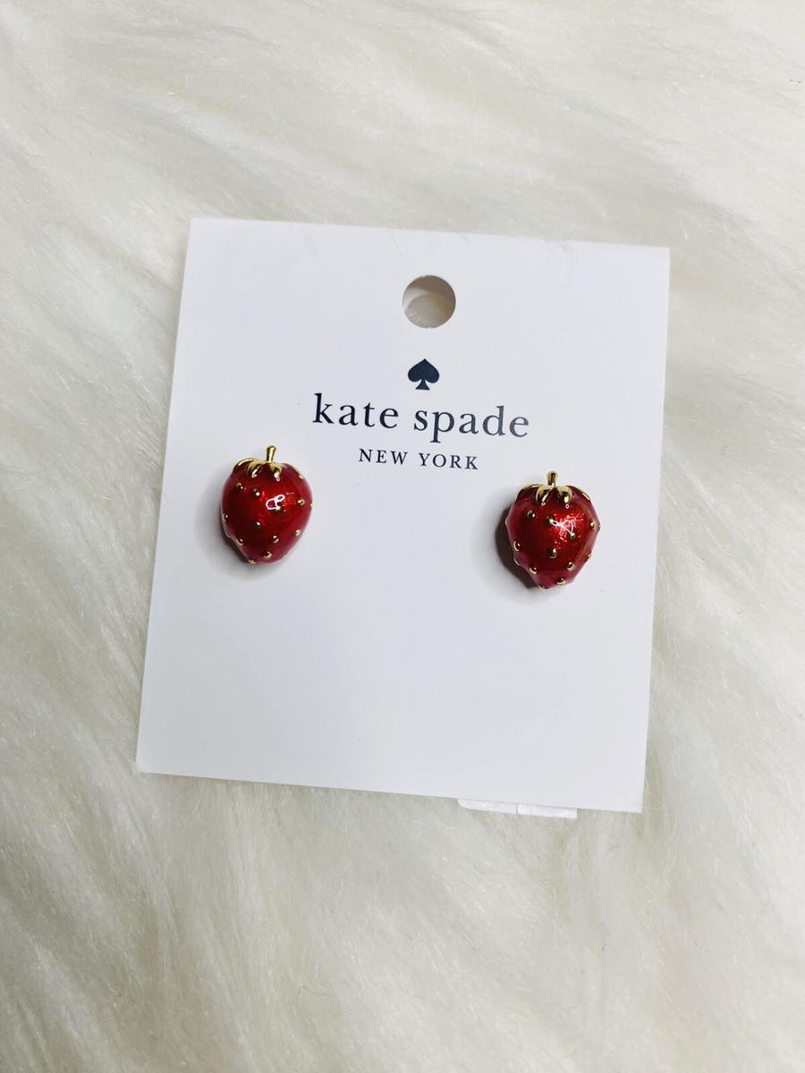 Kate Spade Strawberry Fields Studs Earrings NEW