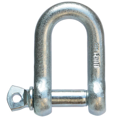 2 Schäkel 12 D-Form D-Schäkel gerade mit Schraubbolzen Verbinder Stahl verzinkt