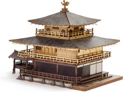 Templo Kinkakuji Pabellón Dorado kigumi ki-gu-mi 3D Madera Arte Rompecabezas Versión en Color. - Imagen 8 de 10