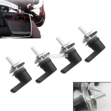 4X Black Saddlebag Lever Lock Bolts & Nuts Mounting Kit Fit For Harley Davidson