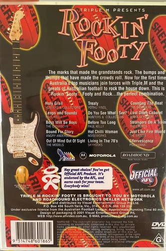 Rockin' Footy region 4 DVD (AFL Australian football music)new & Sealed - Bild 2 von 5
